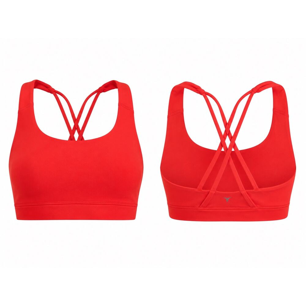 Old Navy Active Red Strappy Sports Bra Womens Medium Racerback Gym